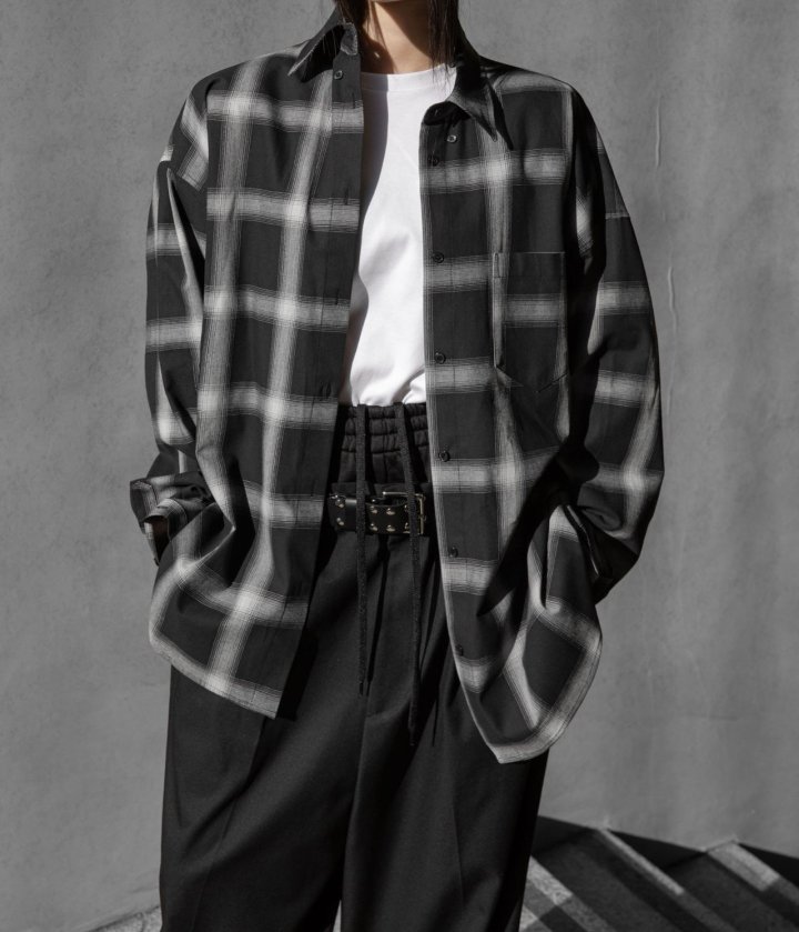 Paper Moon - Korean Women Fashion - #momslook - Oversized Plaid Check Button Down Shirt - 7