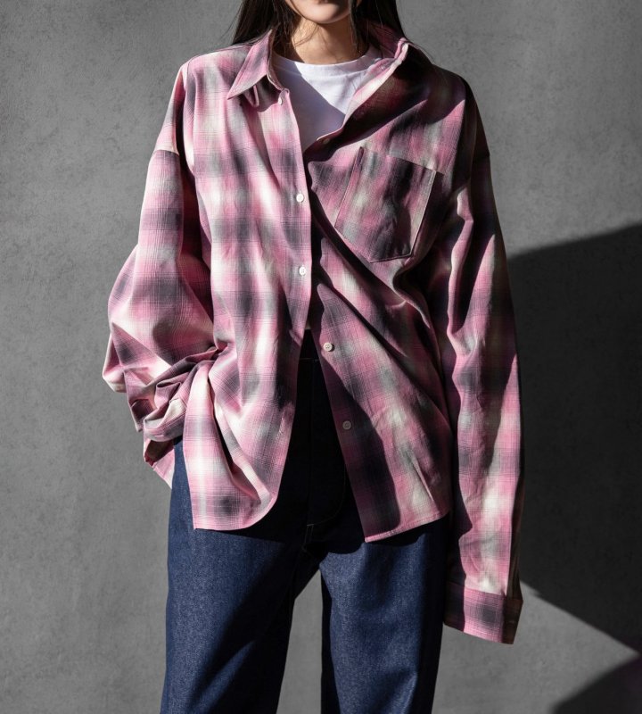 Paper Moon - Korean Women Fashion - #momslook - Oversized Plaid Check Button Down Shirt - 7