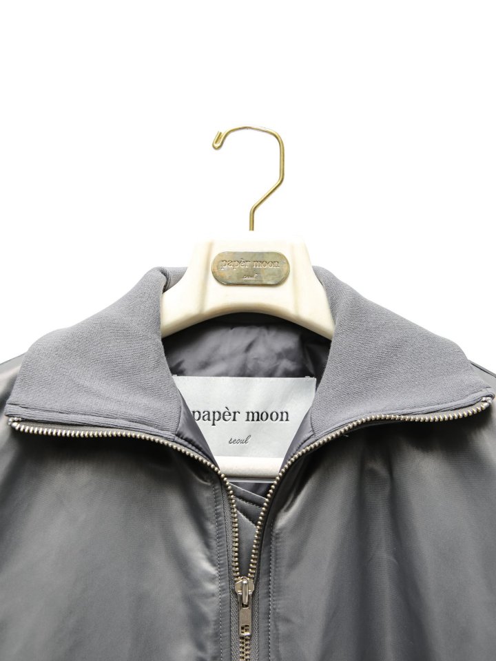 Paper Moon - Korean Women Fashion - #momslook - Oversized High Neck Padded Bomber Jacket - 12