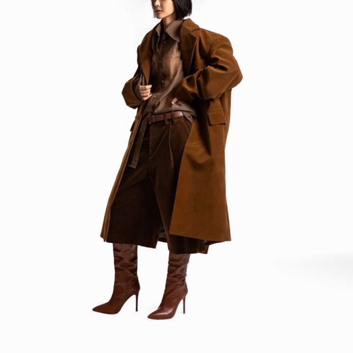 Paper Moon - Korean Women Fashion - #momslook - Oversized Hidden Button Single Dobby Coat - 3