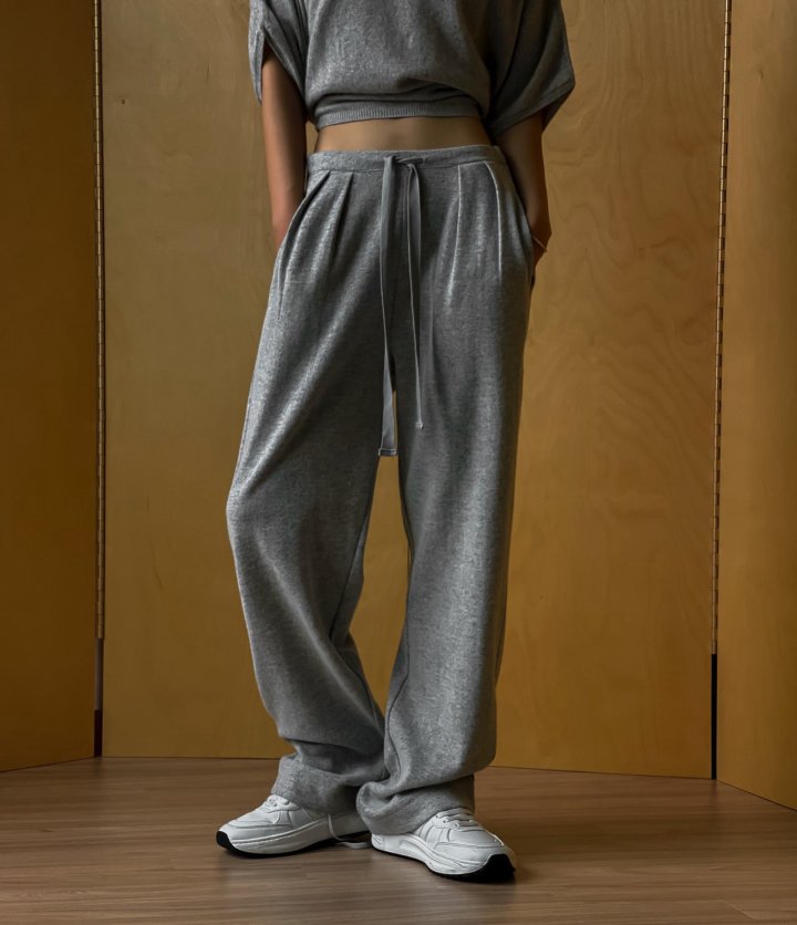 Paper Moon - Korean Women Fashion - #momslook - Wool Pintuck Lounge Trousers - 2