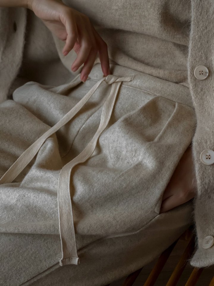Paper Moon - Korean Women Fashion - #momslook - Wool Pintuck Lounge Trousers