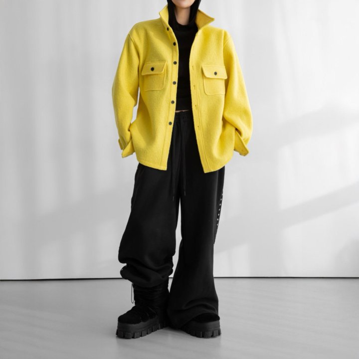 Paper Moon - Korean Women Fashion - #momslook - Cascentino Wool Oversized Pocket Button Down Shirt - 2