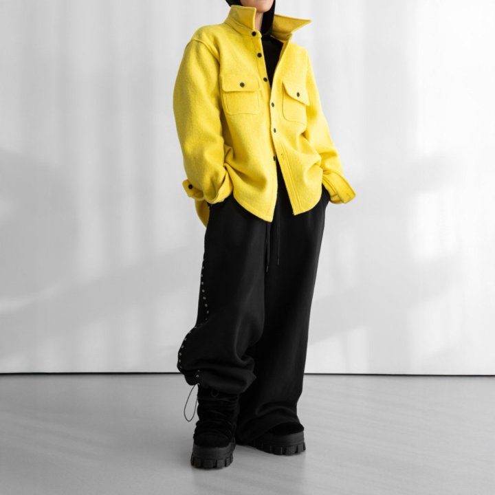 Paper Moon - Korean Women Fashion - #womensfashion - Cascentino Wool Oversized Pocket Button Down Shirt - 4