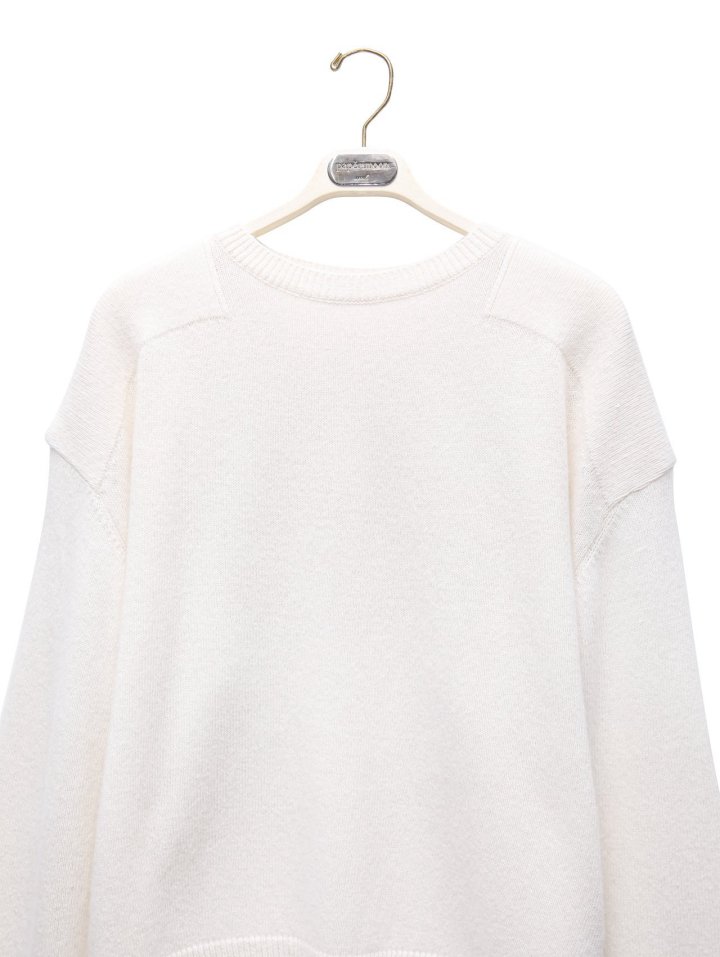 Paper Moon - Korean Women Fashion - #pursuepretty - Double Knitting Shoulder Detail Round Neck Knit - 7