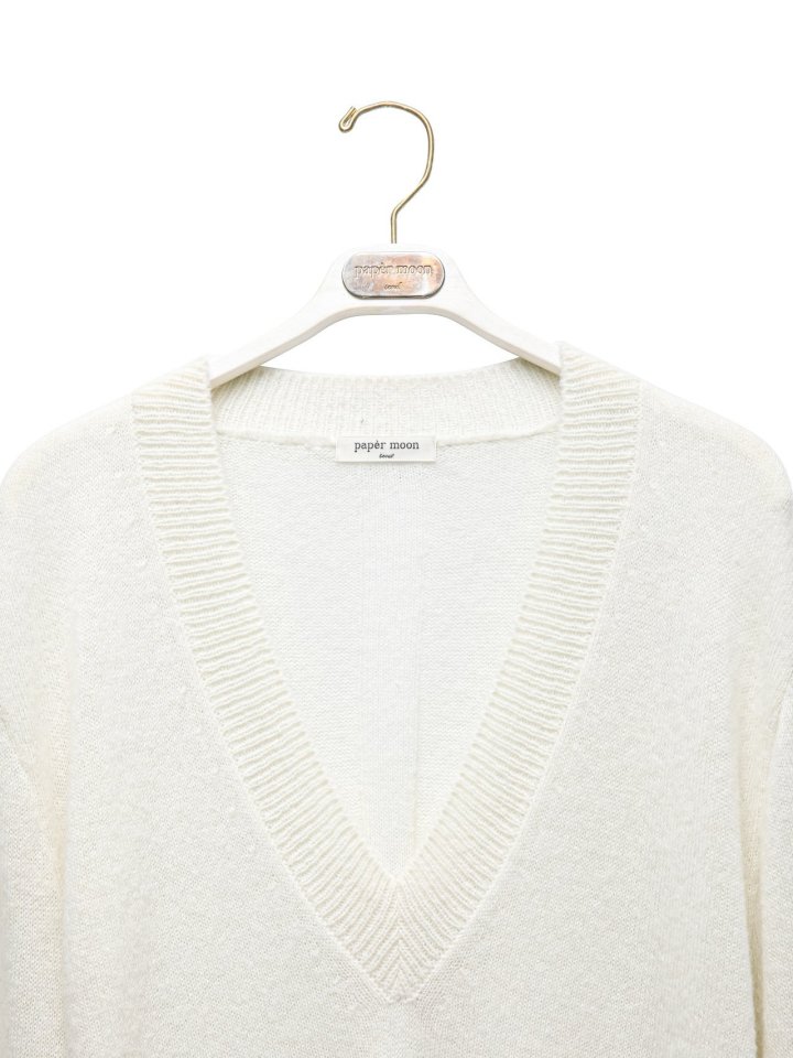 Paper Moon - Korean Women Fashion - #pursuepretty - Alpaca Wool Deep V Neck Knit Top - 9