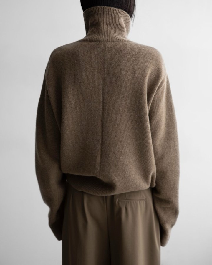 Paper Moon - Korean Women Fashion - #vintagekidsstyle - Classic Cashmere Blend Wool High Neck Knit Top - 4