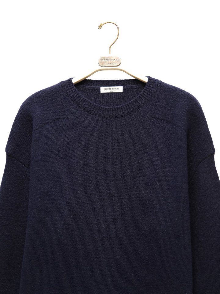 Paper Moon - Korean Women Fashion - #restrostyle - Double Knitting Shoulder Detail Round Neck Knit - 9