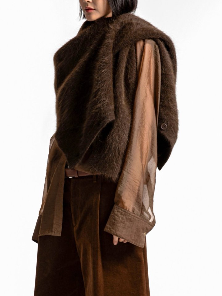 Paper Moon - Korean Women Fashion - #pursuepretty - Luxe Mink Angora Knit Cardigan - 4