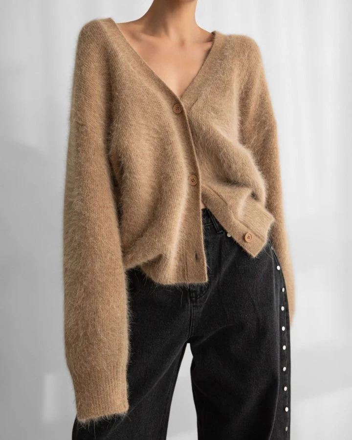 Paper Moon - Korean Women Fashion - #restrostyle - Luxe Mink Angora Knit Cardigan - 3