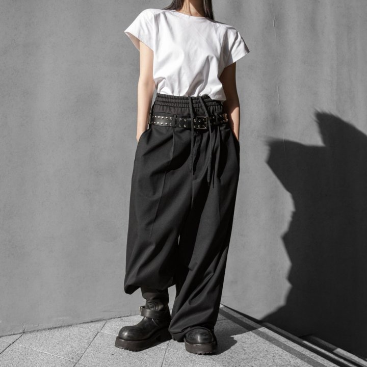 Paper Moon - Korean Women Fashion - #restrostyle - Luxe Banding Layered Detail Wide Pants