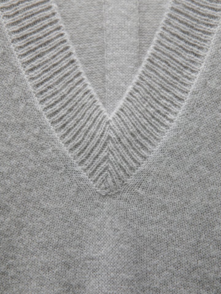 Paper Moon - Korean Women Fashion - #restrostyle - Alpaca Wool Deep V Neck Knit Top - 12