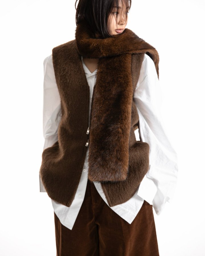 Paper Moon - Korean Women Fashion - #restrostyle - Alpaca Wool Zip-Up Vest - 9