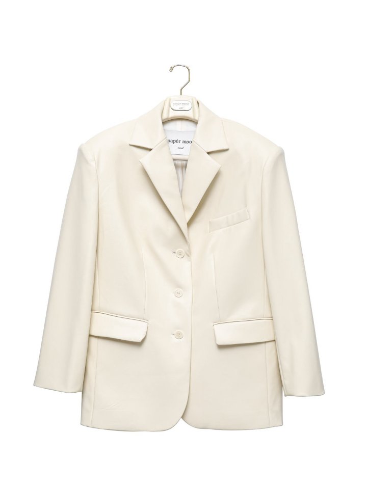 Paper Moon - Korean Women Fashion - #restrostyle - Oversized Shiny Three Button Blazer - 6