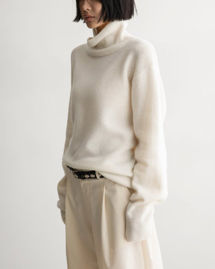 Paper Moon - Korean Women Fashion - #restrostyle - Classic Cashmere Blend Wool High Neck Knit Top - 6