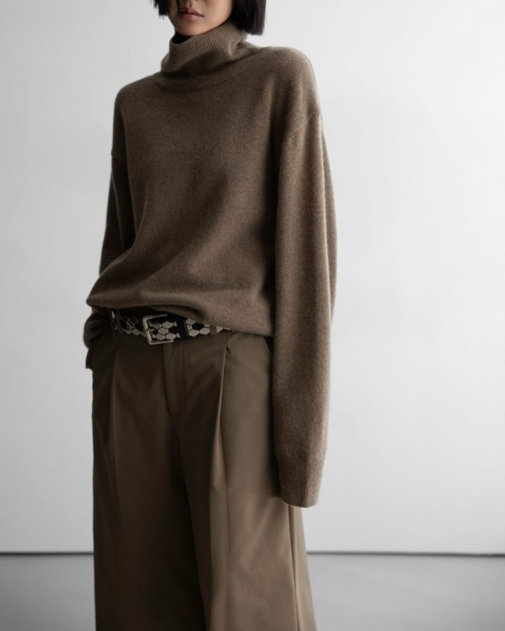Paper Moon - Korean Women Fashion - #restrostyle - Classic Cashmere Blend Wool High Neck Knit Top - 5