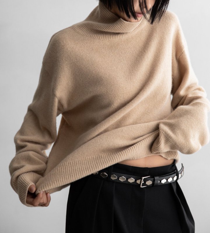 Paper Moon - Korean Women Fashion - #pursuepretty - Classic Cashmere Blend Wool High Neck Knit Top - 4