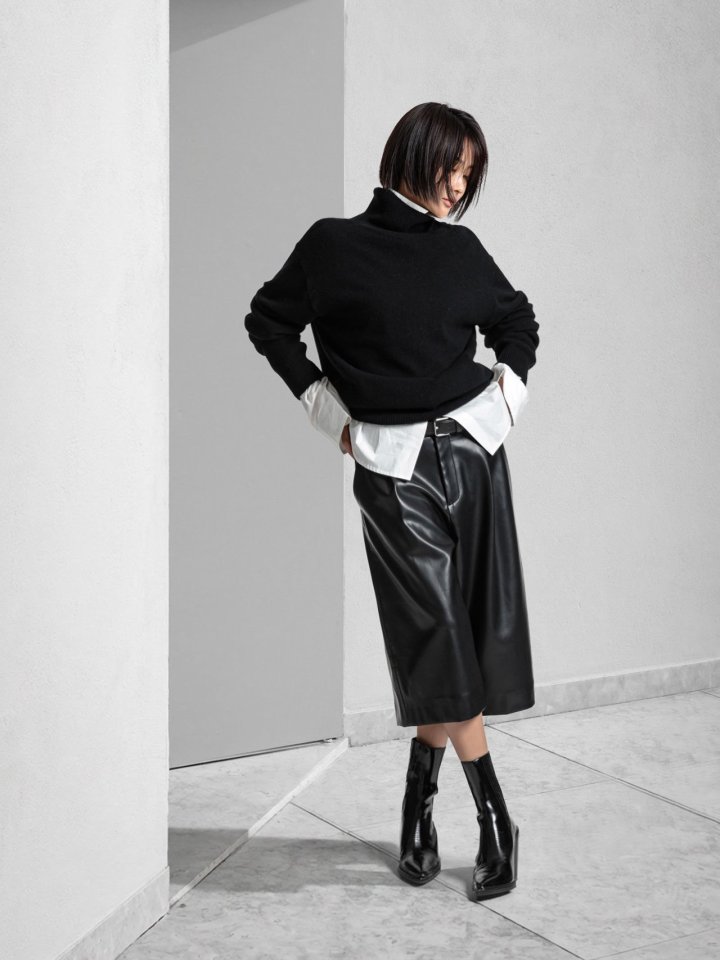 Paper Moon - Korean Women Fashion - #restrostyle - Classic Cashmere Blend Wool High Neck Knit Top - 3