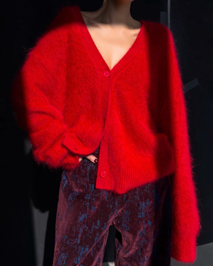 Paper Moon - Korean Women Fashion - #romanticstyle - Luxe Mink Angora Knit Cardigan - 3