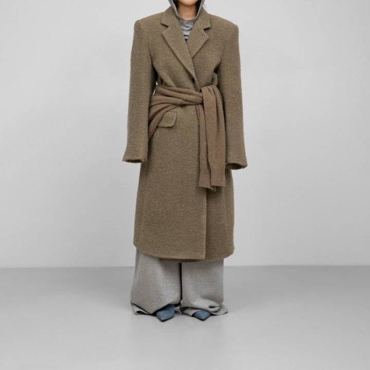 Paper Moon - Korean Women Fashion - #romanticstyle - Luxe Bouclé Alpaca Wool Oversized Three Button Maxi Coat
