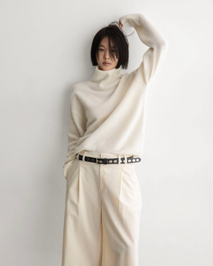 Paper Moon - Korean Women Fashion - #romanticstyle - Classic Cashmere Blend Wool High Neck Knit Top - 7