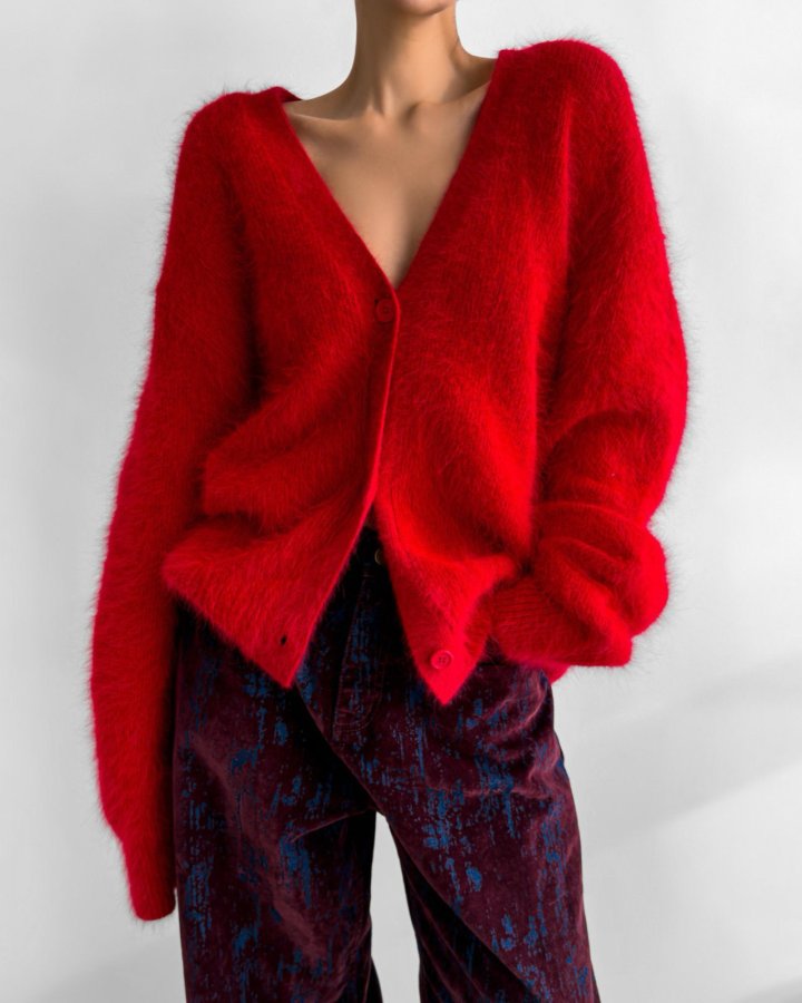 Paper Moon - Korean Women Fashion - #romanticstyle - Luxe Mink Angora Knit Cardigan - 4