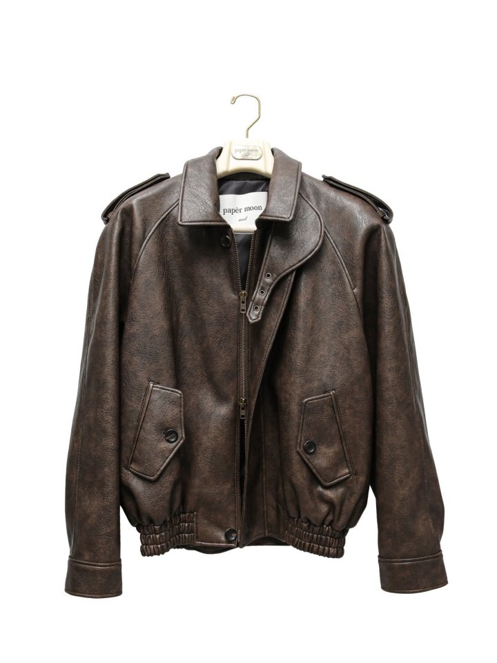 Paper Moon - Korean Women Fashion - #shopsmall - Oversized Vegan Button Up Bomber Jacket - 9