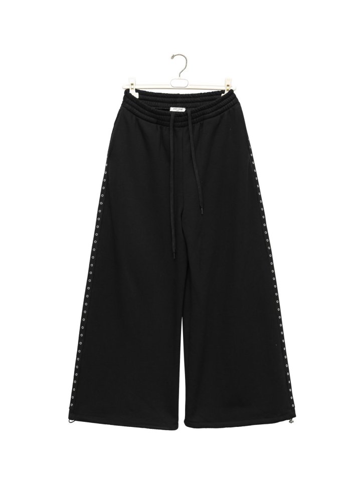 Paper Moon - Korean Women Fashion - #shopsmall - Oversized Eyelet Line Detail Sweat Wide Pants - 6
