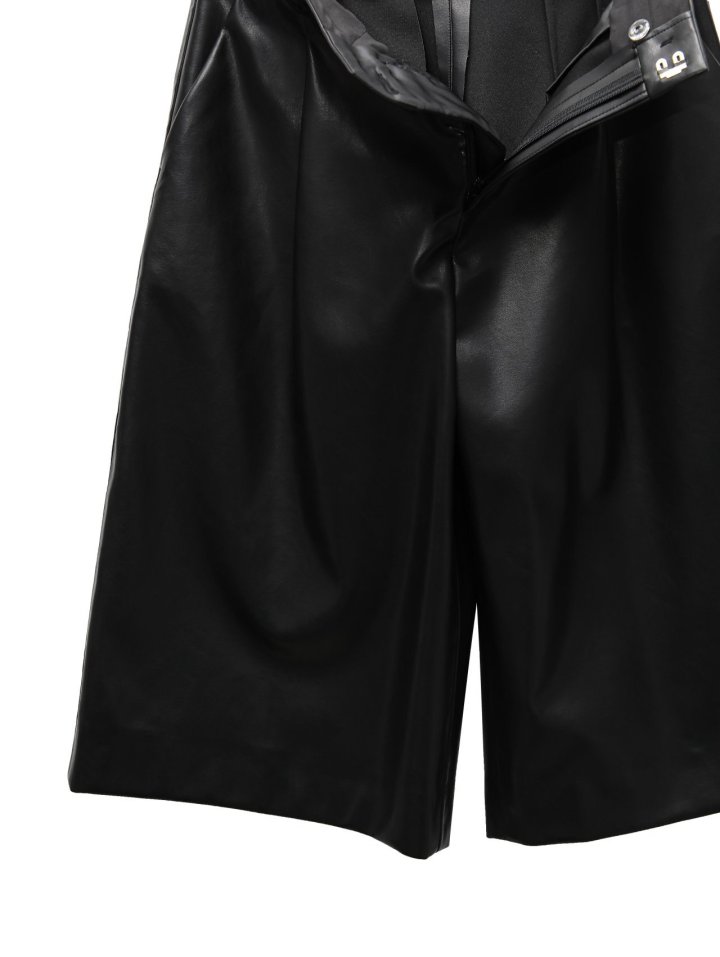 Paper Moon - Korean Women Fashion - #shopsmall - Classic Wide Fit Shiny Bermuda Trousers - 10