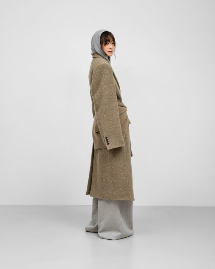 Paper Moon - Korean Women Fashion - #thatsdarling - Luxe Bouclé Alpaca Wool Oversized Three Button Maxi Coat - 3