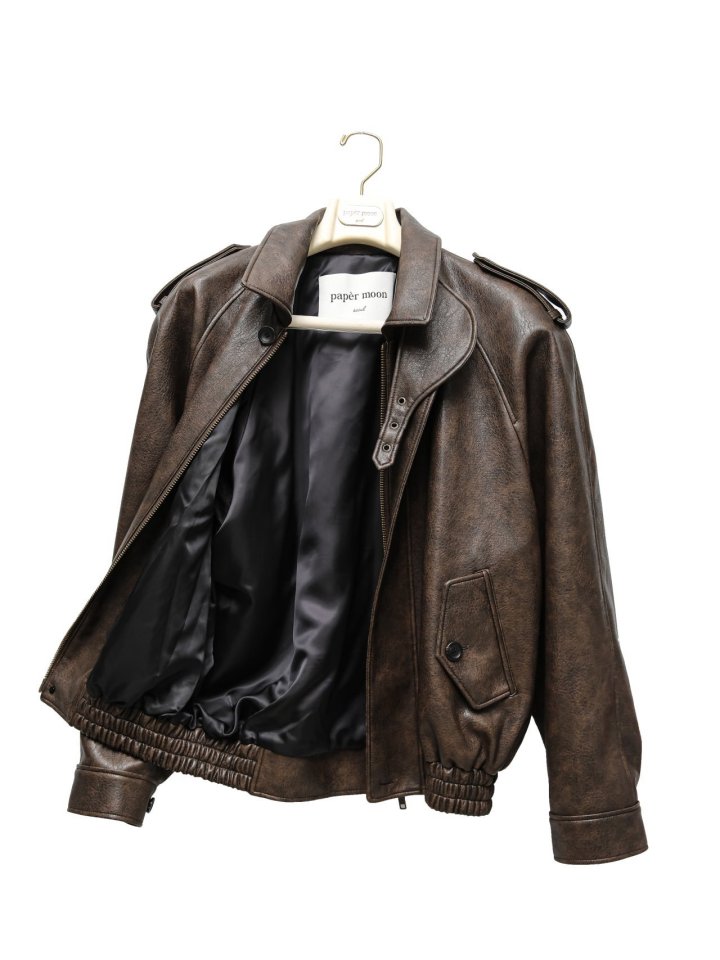 Paper Moon - Korean Women Fashion - #thatsdarling - Oversized Vegan Button Up Bomber Jacket - 10
