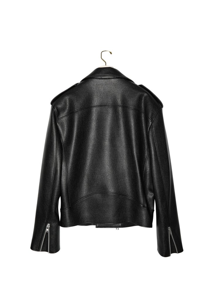 Paper Moon - Korean Women Fashion - #thatsdarling - Oversized Chunky Zip Vegan Biker Jacket - 5