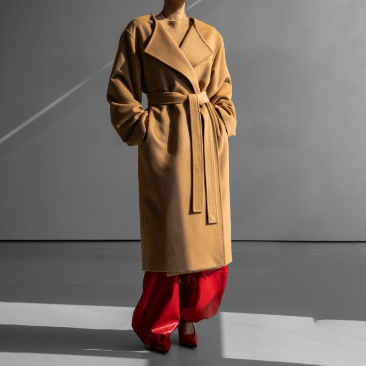 Paper Moon - Korean Women Fashion - #thelittlethings - Luxe Cashmere Wool Stitch Point Robe Belted Coat