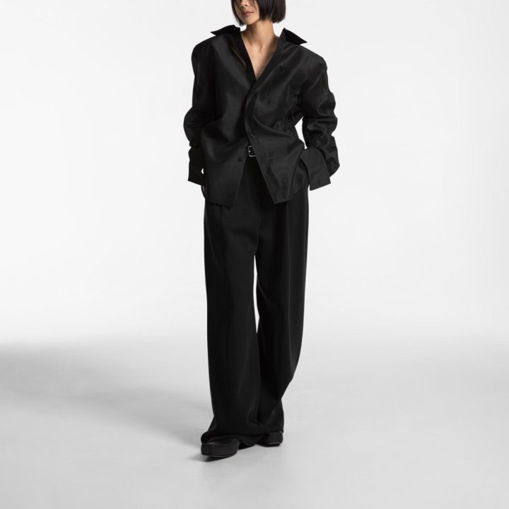 Paper Moon - Korean Women Fashion - #vintageinspired - Luxe Double Sleeve Caos Detail Organza Shirt - 2