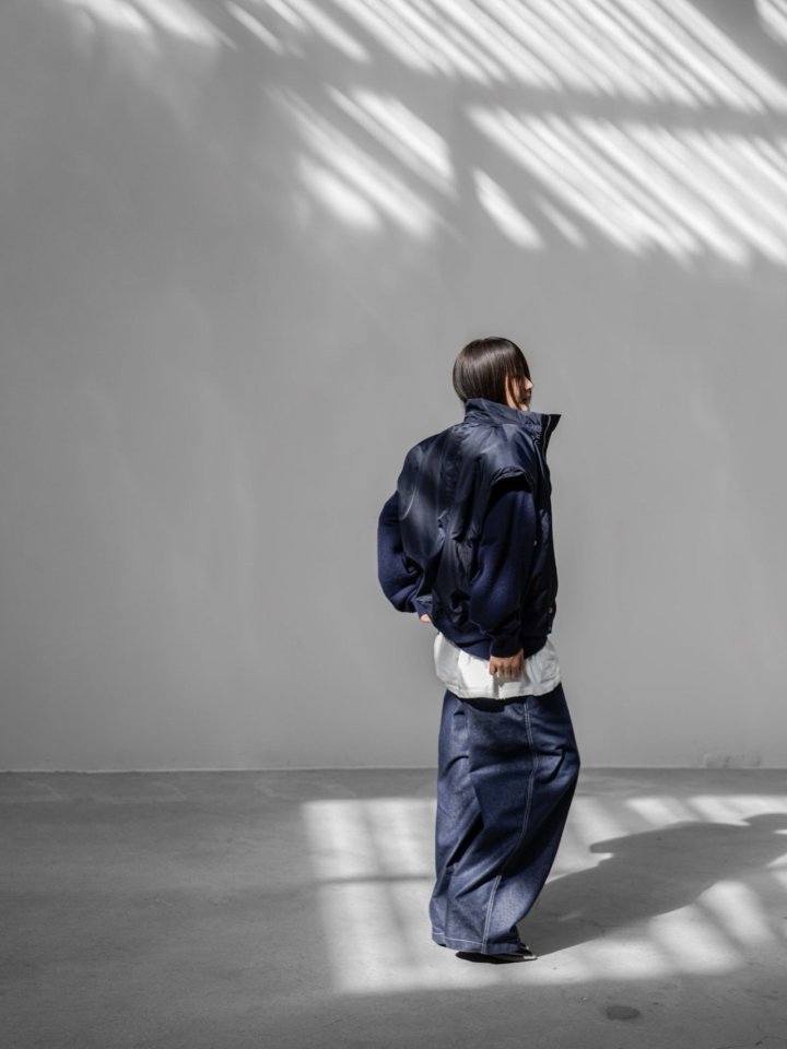 Paper Moon - Korean Women Fashion - #vintageinspired - Stitch Detail Wide Baggy Denim Pants - 10