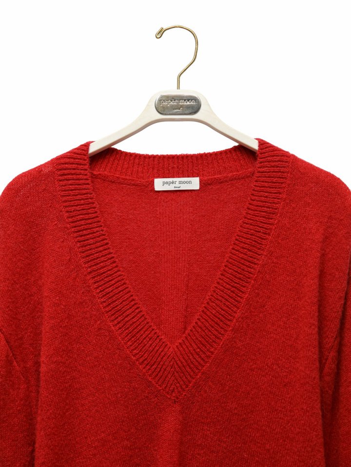 Paper Moon - Korean Women Fashion - #vintageinspired - Alpaca Wool Deep V Neck Knit Top - 8