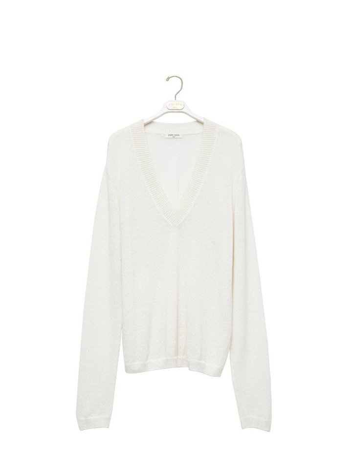 Paper Moon - Korean Women Fashion - #vintageinspired - Alpaca Wool Deep V Neck Knit Top - 7