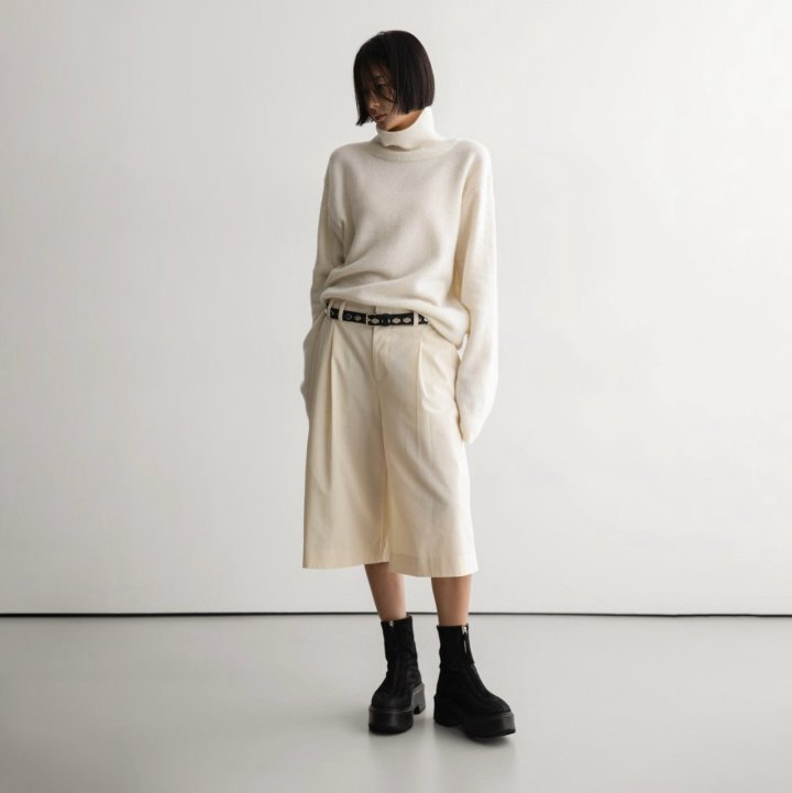Paper Moon - Korean Women Fashion - #vintageinspired - Classic Cashmere Blend Wool High Neck Knit Top - 3