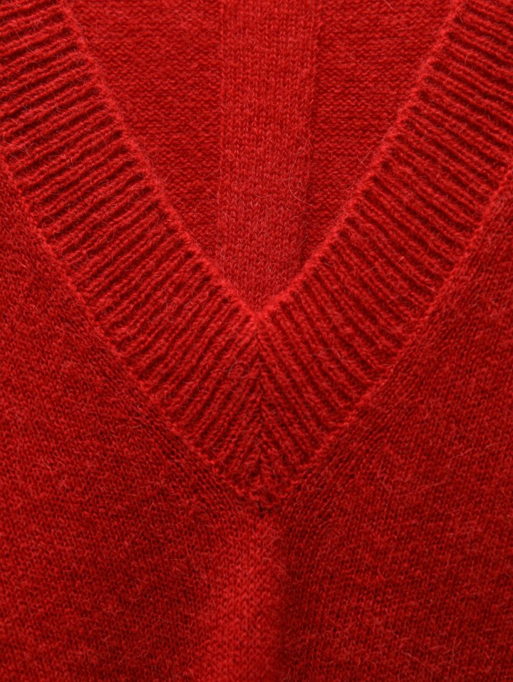Paper Moon - Korean Women Fashion - #vintagekidsstyle - Alpaca Wool Deep V Neck Knit Top - 9