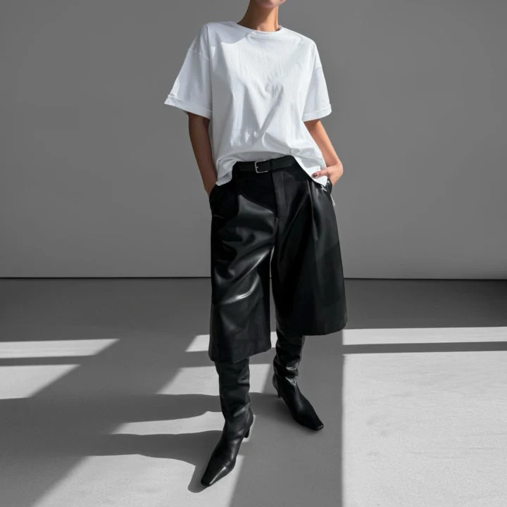Paper Moon - Korean Women Fashion - #womensfashion - Premium Cotton Roll-Up Tee - 2
