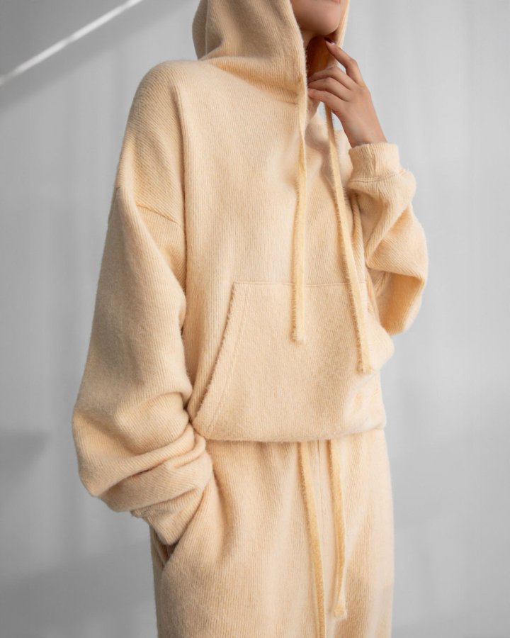 Paper Moon - Korean Women Fashion - #womensfashion - Hairy Texture Cozy Hooded Top - 3