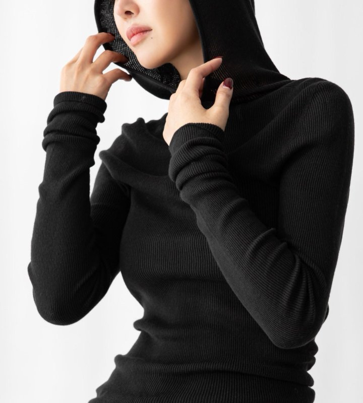 Paper Moon - Korean Women Fashion - #womensfashion - Whole Garment Hood Knit Top