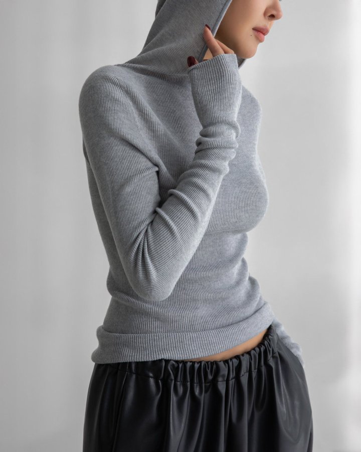 Paper Moon - Korean Women Fashion - #womensfashion - Whole Garment Hood Knit Top - 2