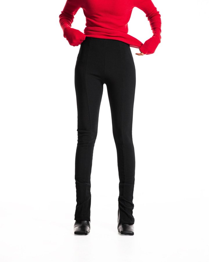 Paper Moon - Korean Women Fashion - #womensfashion - Ribbed Side Slit Leggings - 3