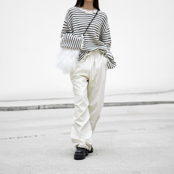 Paper Moon - Korean Women Fashion - #womensfashion - Glossy Wide Parachute Pants - 2