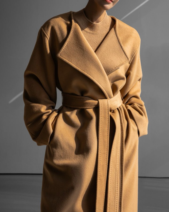 Paper Moon - Korean Women Fashion - #womensfashion - Luxe Cashmere Wool Stitch Point Robe Belted Coat - 5