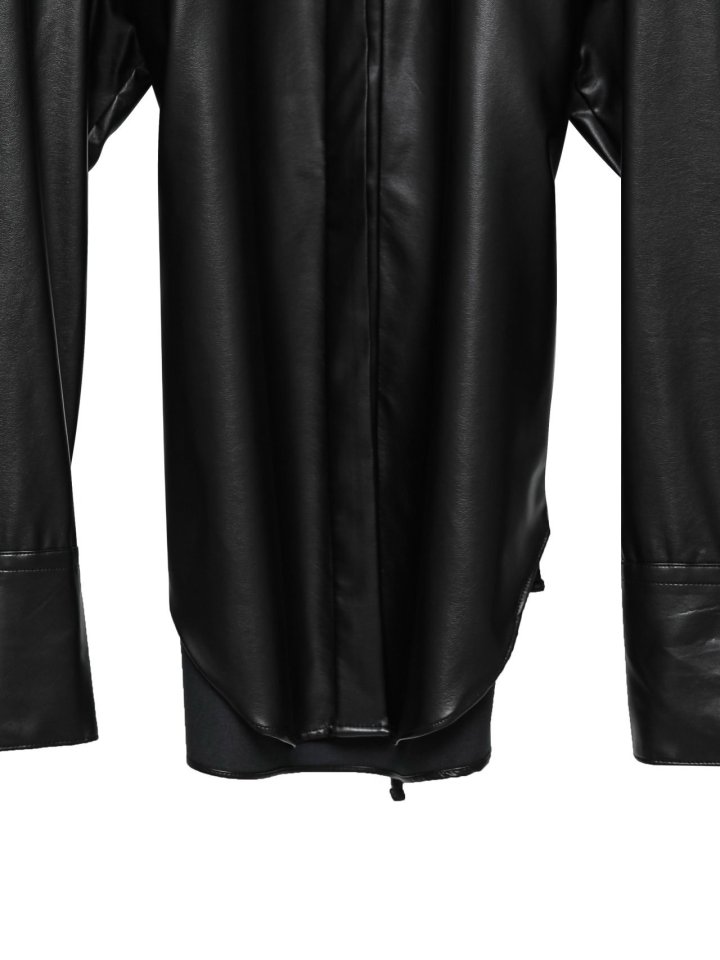Paper Moon - Korean Women Fashion - #womensfashion - Vegan Padded Shoulder Button Down Shirt - 10