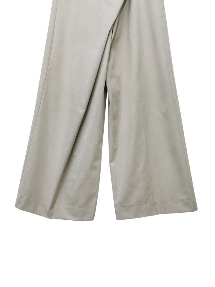 Paper Moon - Korean Women Fashion - #womensfashion - Asymmetric Pintuck Wide Maxi Trousers - 11