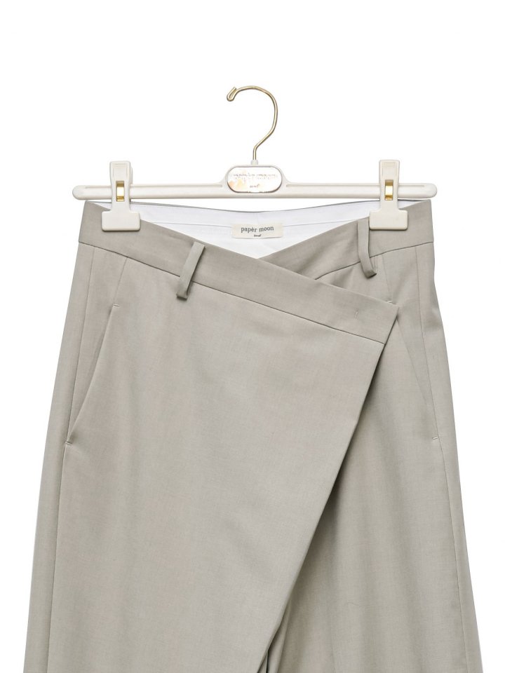 Paper Moon - Korean Women Fashion - #womensfashion - Asymmetric Pintuck Wide Maxi Trousers - 9