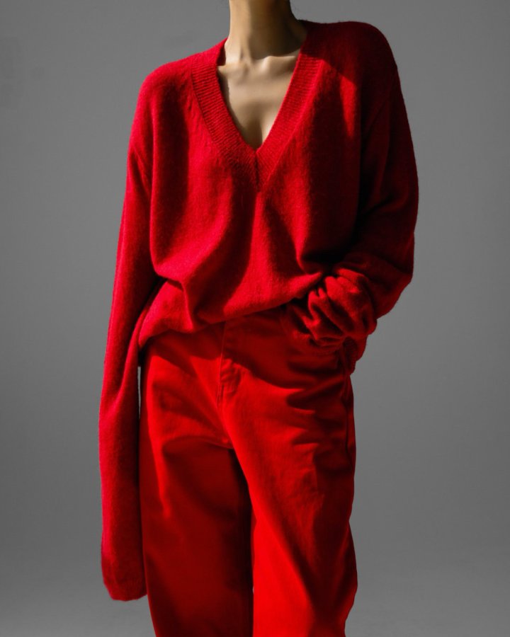 Paper Moon - Korean Women Fashion - #womensfashion - Alpaca Wool Deep V Neck Knit Top - 3